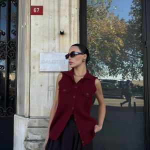 Chaleco rojo clarete