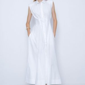 Vestido midi de algodón